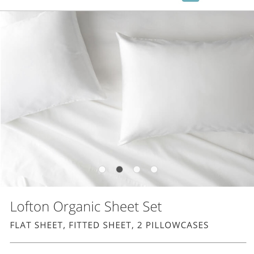 lofton Organic Cotton 2 pillow cases new white L109-M1